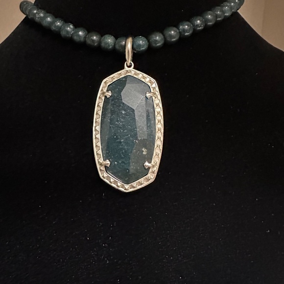 Kendra Scott Green Jasper Pendant Necklace - Picture 3 of 6